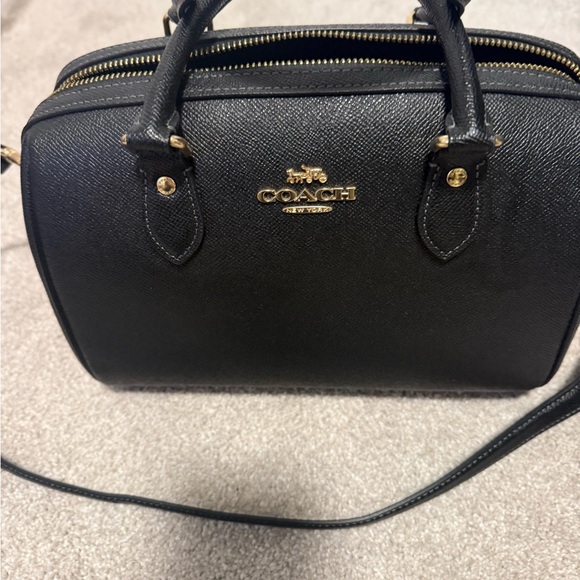 Coach Handbags - Coach Black Satchel with Gold Accents